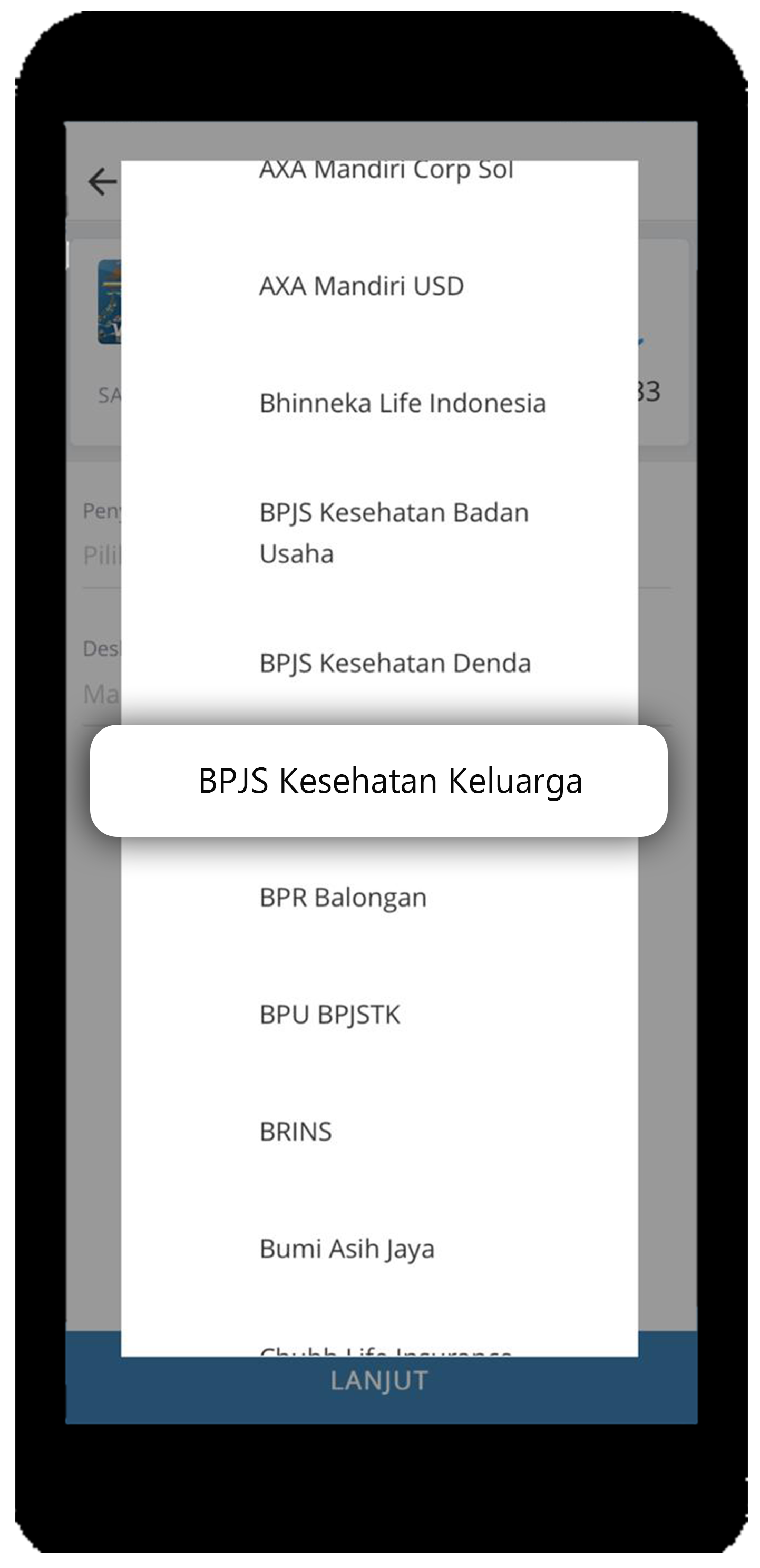 mandiri online app BPJS Kesehatan Keluarga